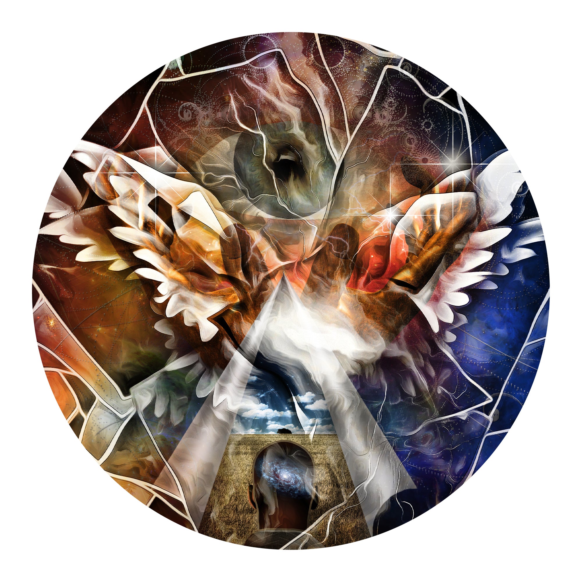 Mind Blown Round Metal Wall Art Unique Wall Hanging Metal Art Maker