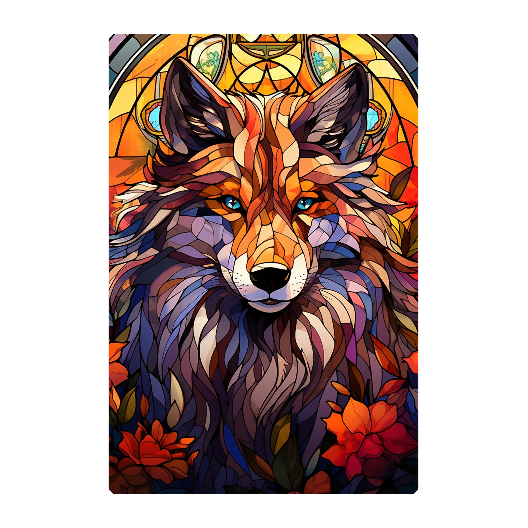 Stain Glass Wolf Wall Art – Metal Art Maker