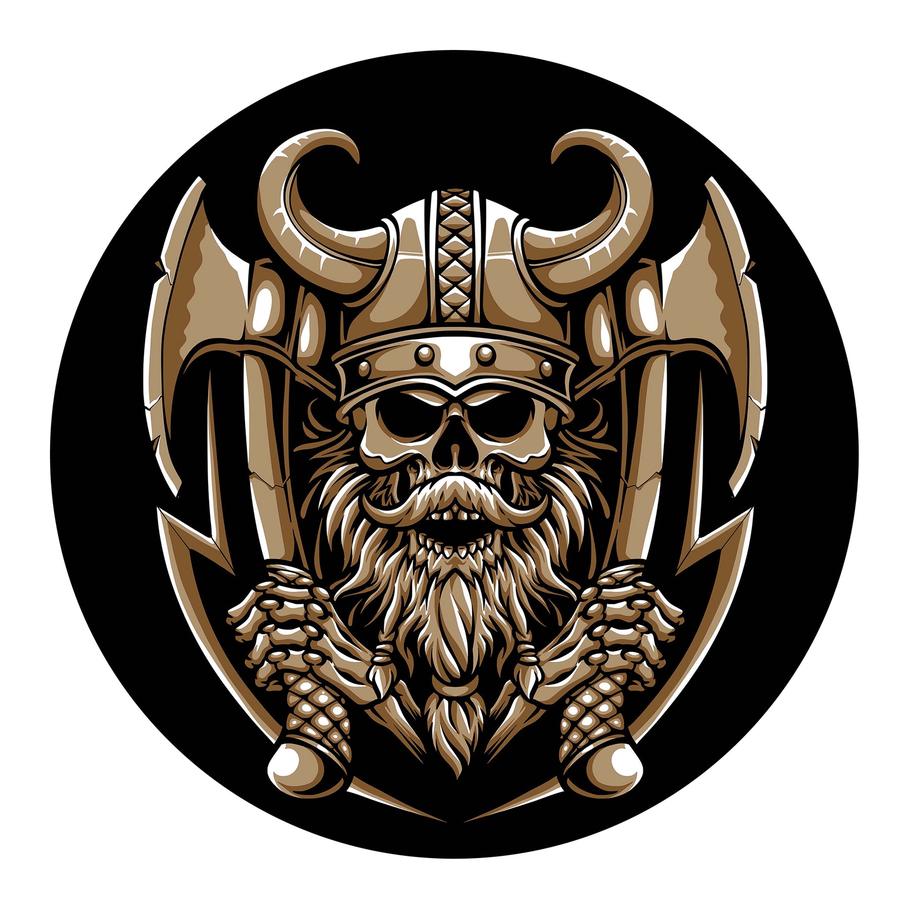 Viking Skull Round Metal Wall Art | Home & Outdoor Decor – Metal Art Maker