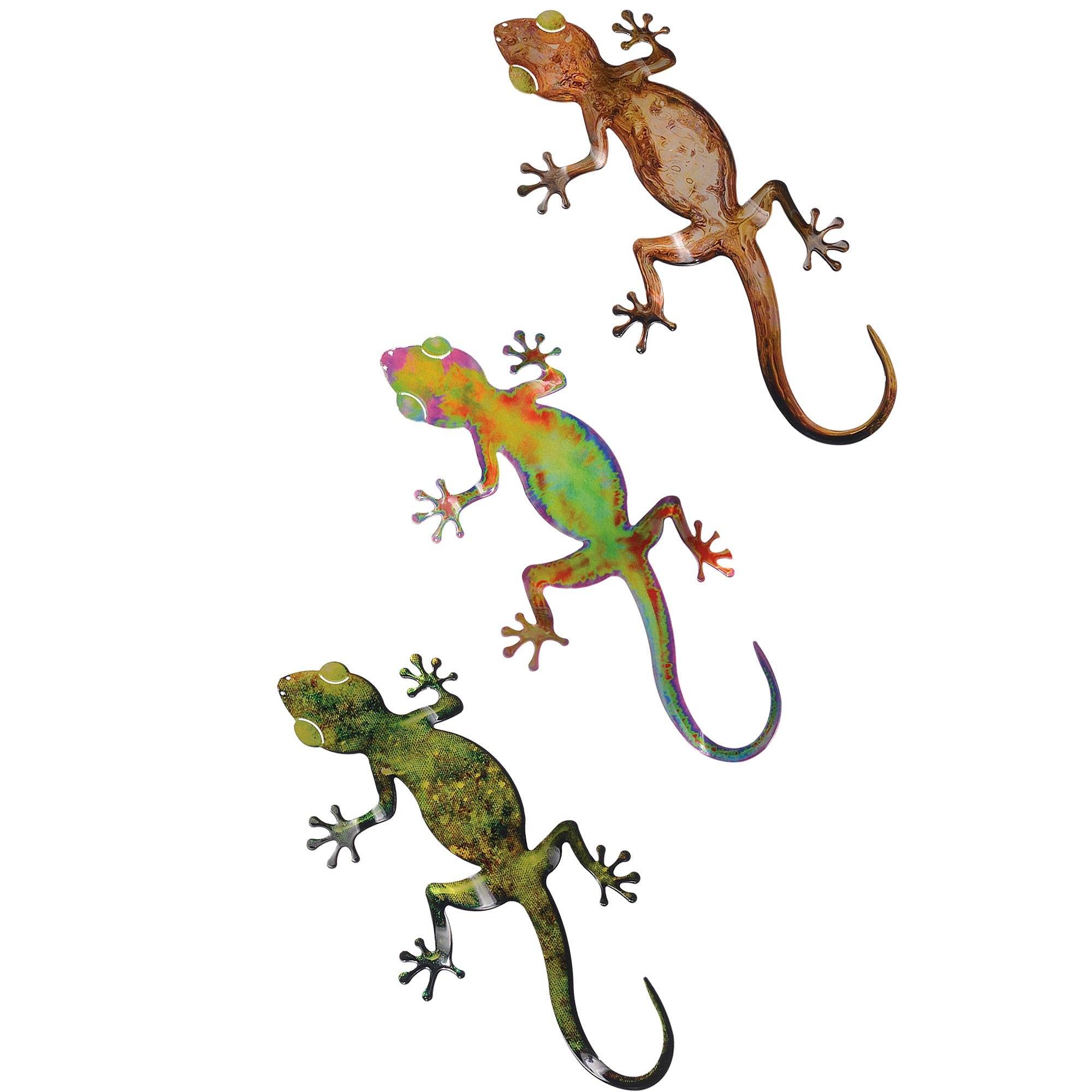 Gecko Set Multi Metal Wall ArtOur metal wall art gecko set has always ...