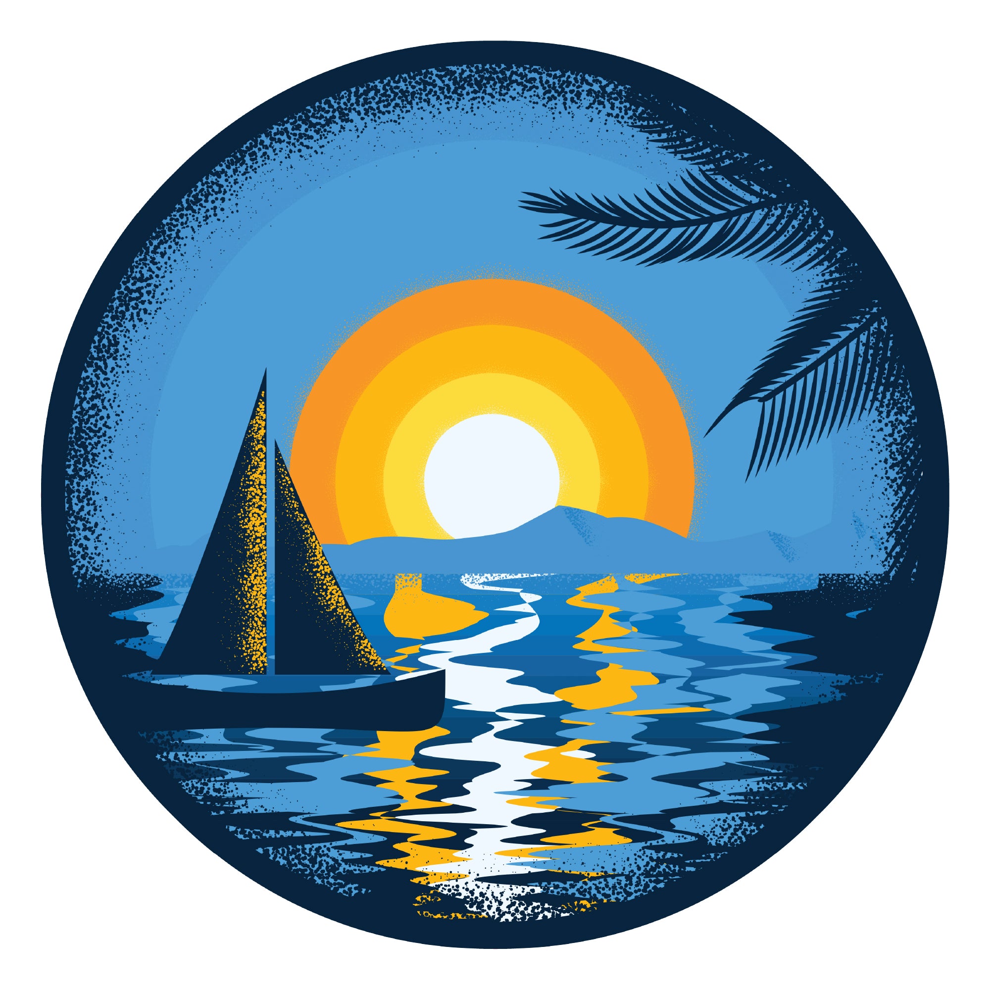 Moon Sail Boat Round Wall Art | Coastal Indoor & Outdoor Metal Decor ...